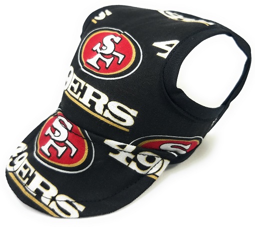 Dog Hat - SF 49ers Sports Fabric - Doggy Threads